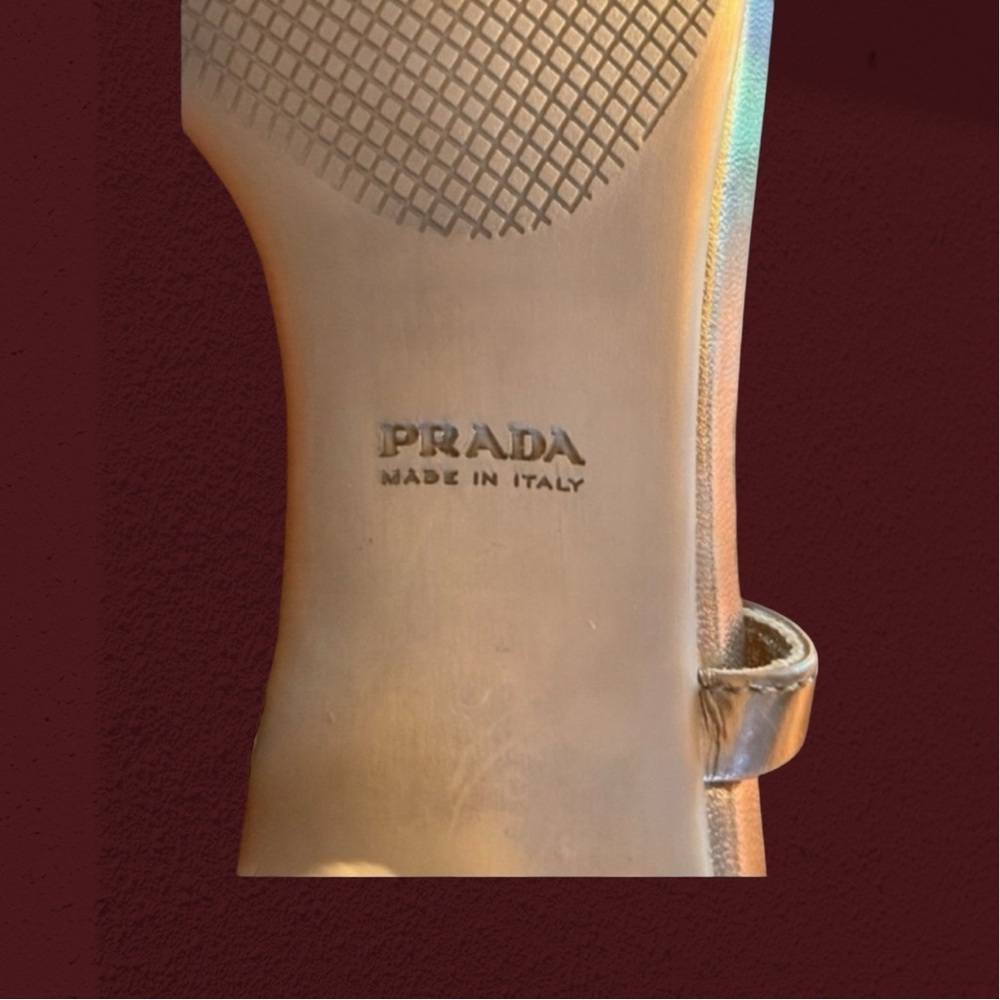 Prada Metallic Silver Strappy Heels - Picture 5 of 8